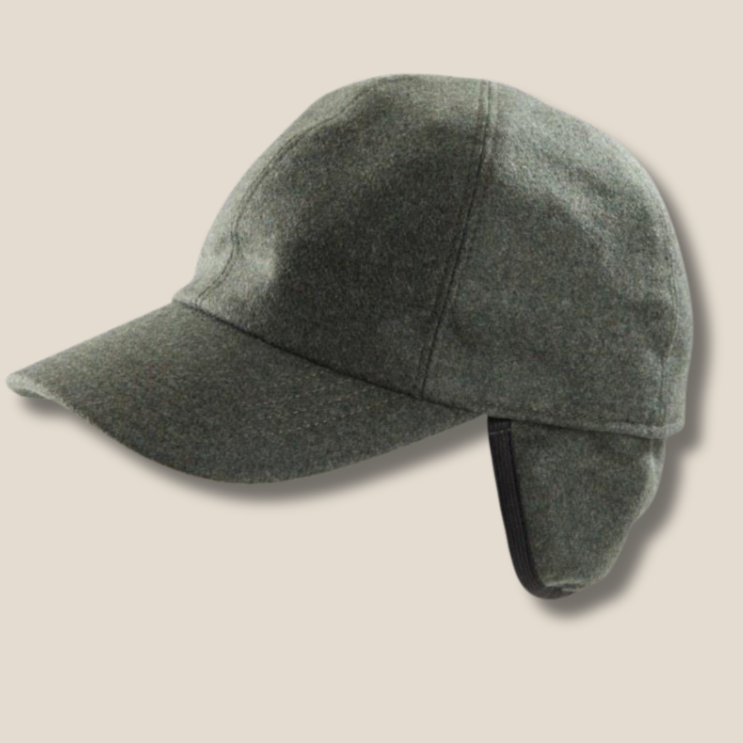 Kelsey - Baseball Cashmere Cap w/ Ear Flaps - Just in time
