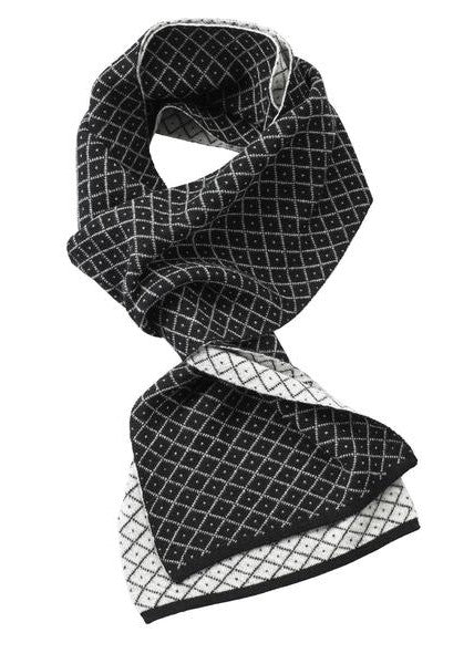 Soft 100% Cashmere Diamond Knit Reversible Scarf